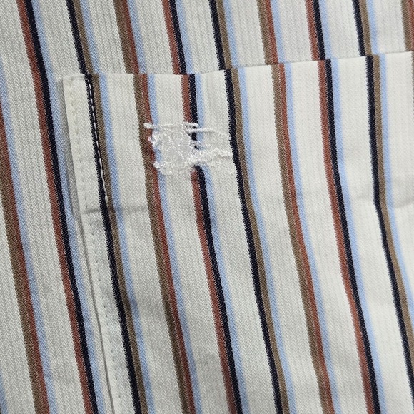 Men's Burberry London Button Up Shirt Casual Size‎ 44 Long Sleeve Stripe - Picture 2 of 11